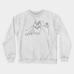 Unicorn and Owl Gossip Crewneck Sweatshirt